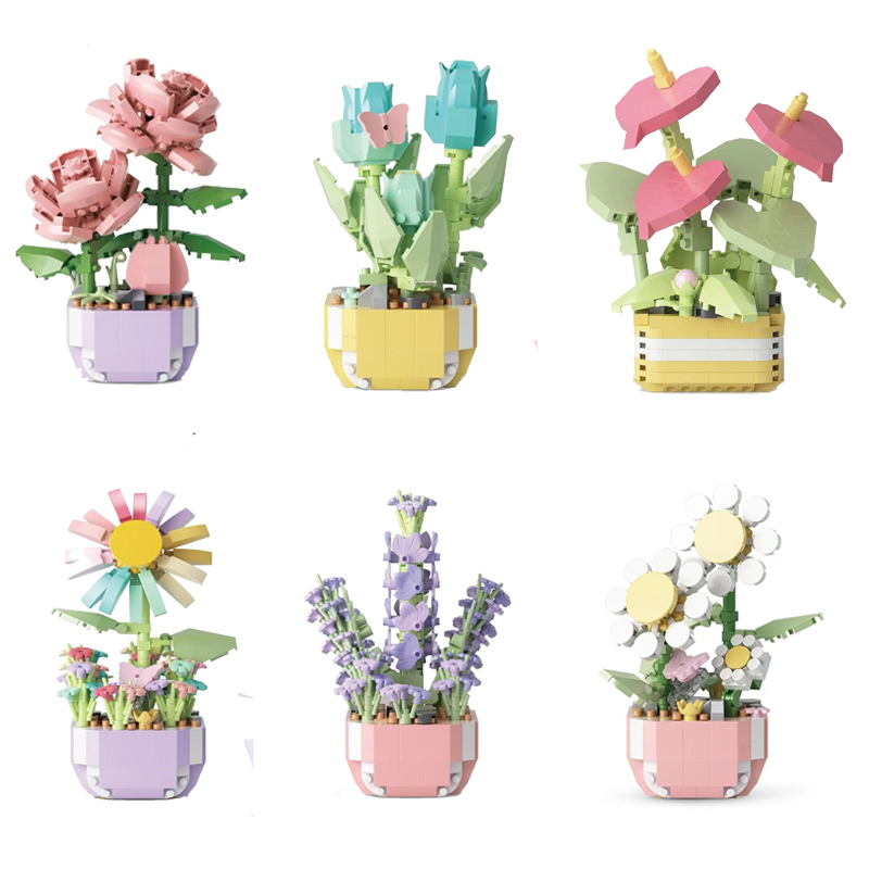 Mini Potted Flowers Building B - đánh giá và giá Bonsai Garden Lego