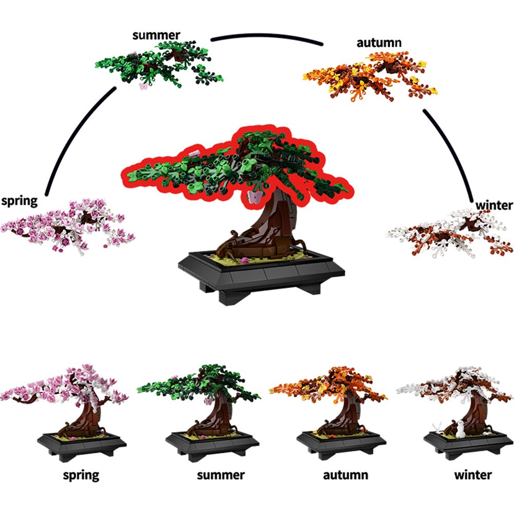 MOC Four Seasons Bonsai Tree B - đánh giá và giá Bonsai Garden Lego