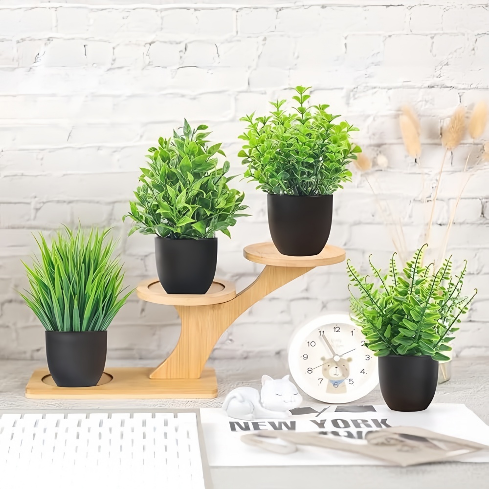 4pcs/set Mini Artificial Plant - đánh giá và giá Bonsai Garden Home