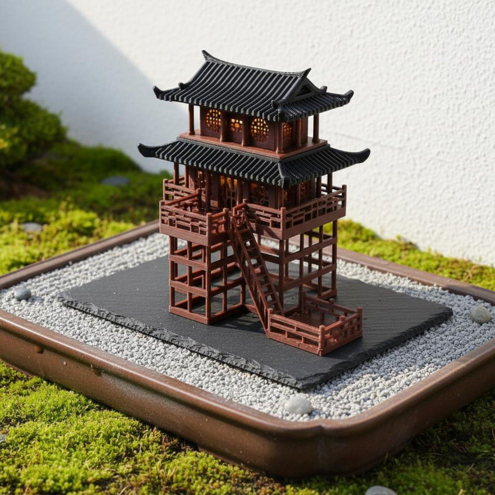 Bonsai House Tabletop Plastic  - đánh giá và giá Landscape Bonsai Garden